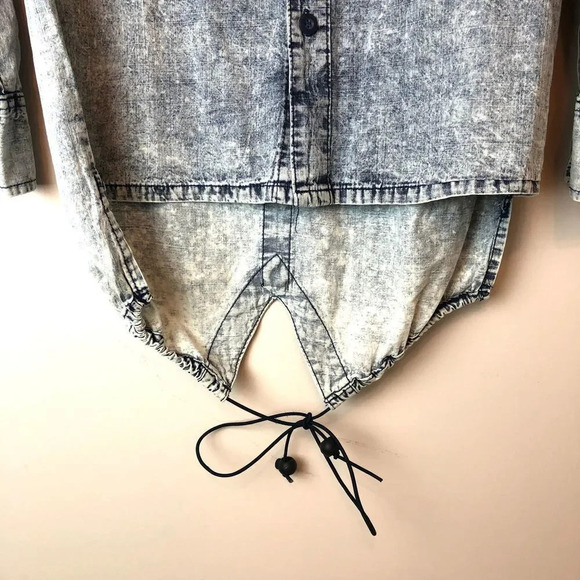Faction | Acid Wash Drawstring Tunic Button Down - Picture 4 of 6